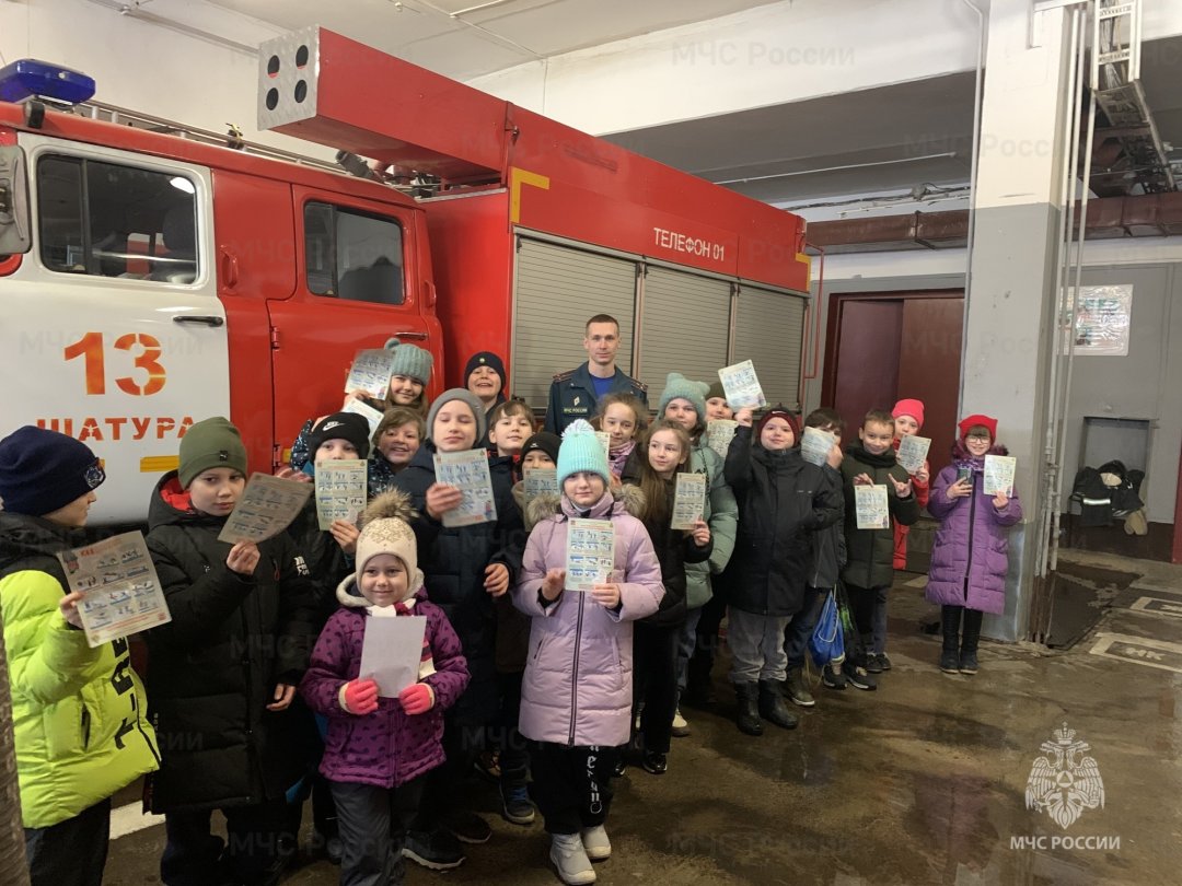В пожарной части Шатурской электростанции проведена экскурсия для школьников
